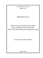 Tội mua bán người dưới 16 tuổi trong Bộ luật hình sự Việt Nam năm 2015 (Trên cơ sở thực tiễn địa bàn tỉnh Quảng Ninh)