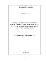 Xây dựng hệ thống câu hỏi nêu vấn đề trong dạy học hai tác phẩm "Tràng Giang" của Huy Cận và "Đây thôn Vĩ Dạ" của Hàn Mặc Tử ở lớp 11, trung học phổ thông