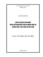 Bảo vệ quyền con người bằng chế định miễn trách nhiệm Hình sự trong Pháp luật Hình sự Việt Nam