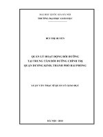 Quản lý hoạt động bồi dưỡng tại Trung tâm bồi dưỡng chính trị quận Dương Kinh, thành phố Hải Phòng