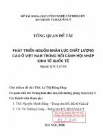 PHÁT TRIỂN NGUỒN NHÂN LỰC CHẤT LƯỢNG CAO Ở VIỆT NAM TRONG BỐI CẢNH HỘI NHẬP KINH TẾ QUỐC TẾ