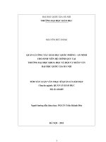 Quản lý công tác giáo dục quốc phòng - an ninh cho sinh viên hệ chính quy tại trường Đại học khoa học xã hội và nhân văn Đại học quốc gia Hà Nội : Luận văn ThS. Giáo dục học: 60 14 05