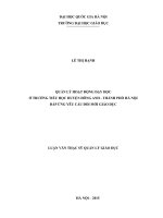 Quản lý hoạt động dạy học ở trường tiểu học huyện Đông Anh - thành phố Hà Nội đáp ứng yêu cầu đổi mới giáo dục