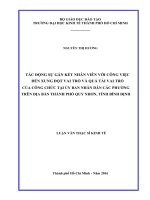 Tác động sự gắn kết nhân viên với công việc đến xung đột vai trò và quá tải vai trò của công chức tại ủy ban nhân dân các phường trên địa bàn thành phố quy nhơn, tỉnh bình định 