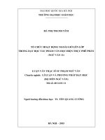 Tổ chức hoạt động ngoài giờ lên lớp trong dạy học tác phẩm văn học hiện thực phê phán ( Ngữ văn 11)