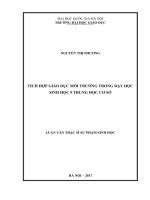 Tích hợp giáo dục môi trường trong dạy học Sinh học 9 Trung học cơ sở