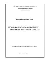 Low organizational commitment at unitrade joint stock company 