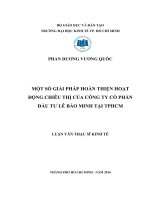 Một số giải pháp hoàn thiện hoạt động chiêu thị của công ty cổ phần đầu tư lê bảo minh tại TPHCM 
