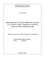 Biện pháp quản lý quá trình đào tạo hệ vừa làm vừa học ở trường Cao đẳng Kinh tế Công nghiệp Hà Nội : Luận văn ThS. Giáo dục học: 60 14 05