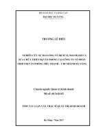 Nghiên cứu sự hài lòng về dịch vụ bảo hành và sửa chữa thiệt bị văn phòng tại công ty cổ phần thiết bị văn phòng siêu nhanh  Chi nhánh Đà Nẵng