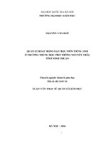 Quản lí hoạt động dạy học môn tiếng Anh ở trường trung học phổ thông Nguyễn Trãi, tỉnh Ninh Thuận