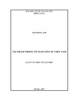 Tái thẩm trong tố tụng dân sự Việt Nam : Chuyên ngành Luật dân sự và tố tụng dân sự : 60380103