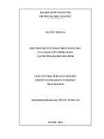 Biện pháp quản lý hoạt động giảng dạy của giảng viên thỉnh giảng tại Trường Đại học Hòa Bình: Luận văn ThS. Giáo dục học