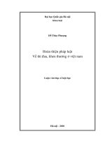 Hoàn thiện pháp luật về thi đua, khen thưởng ở Việt Nam : Luận văn ThS. Luật: 60 38 01