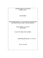 HOÀN THIỆN PHÁP LUẬT GIẢI QUYẾT TRANH CHẤP MÔI TRƯỜNG QUA THỰC TIỄN HẢI PHÒNG