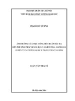 ẢNH HƯỞNG CỦA VIỆC CÔNG BỐ CHUẨN ĐẦU RA ĐẾN PHƯƠNG PHÁP GIẢNG DẠY VÀ KIỂM TRA - ĐÁNH GIÁ (NGHIÊN CỨU TẠI TRƯỜNG ĐẠI HỌC SƯ PHẠM KỸ THUẬT NAM ĐỊNH)