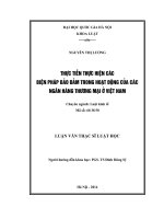 Thực tiễn thực hiện các biện pháp bảo đảm trong hoạt động của các ngân hàng thương mại ở Việt Nam : Luận văn ThS. Luật: 60 38 50