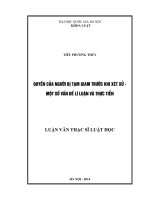 Quyền của người bị tạm giam trước khi xét xử - Một số vấn đề lí luận và thực tiễn: Luận văn ThS. Luật: 60 38 01 04