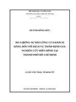 Đo lường sự hài lòng của khách hàng đối với dịch vụ thẩm định giá   nghiên cứu điển hình tại thành phố hồ chí minh 