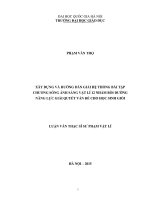 Xây dựng và hướng dẫn giải hệ thống bài tập chương sóng ánh sáng vật lí 12 nhằm bồi dưỡng năng lực giải quyết vấn đề cho học sinh giỏi