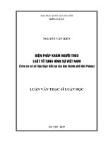 Biện pháp khám người theo luật tố tụng hình sự Việt Nam (Trên cơ sở số liệu thực tiễn tại địa bàn thành phố Hải Phòng)