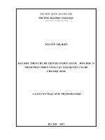 Dạy học theo chủ đề liên quan đến ancol- Hóa học 11- nhằm phát triển năng lực giải quyết vấn đề cho học sinh: Luận văn ThS. Khoa học giáo dục: 601401