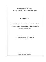 Giải pháp marketing cho phần mềm evomed của công ty evolus tại thị trường thành phố hồ chí minh 