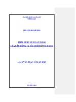 Pháp luật về hoạt động của các công ty tài chính ở Việt Nam: Luận văn ThS. Luật: 60 38 01 07