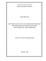 Phát triển tư duy sáng tạo cho học sinh phổ thông trong dạy học Bất đẳng thức trung bình cộng - trung bình nhân