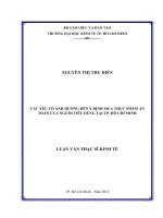 Các yếu tố ảnh hưởng đến ý định mua thực phẩm an toàn của người tiêu dùng tại tp  hồ chí minh 