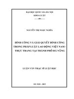 Đình công và giải quyết đình công trong pháp luật lao động Việt Nam – Thực trạng tại thành phố Đà Nẵng : Luận văn ThS. Luật: 60 38 01 07