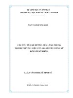 Các yếu tố ảnh hưởng đến lòng trung thành thương hiệu của người tiêu dùng nữ đối với mỹ phẩm 