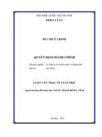 Quyết định hành chính: Luận văn ThS. Luật: 60 38 01