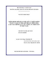 Kiểm định mối quan hệ giữa ý kiến kiểm toán và quản trị lợi nhuận trên báo cáo tài chính của các công ty niêm yết ở việt nam 