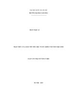 Nhận thức của giáo viên tiểu học về sức khỏe tâm thần học sinh