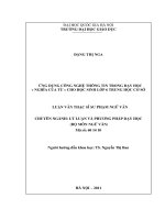Ứng dụng công nghệ thông tin trong dạy học  Nghĩa của từ " cho học sinh lớp 6 trung học cơ sở : Luận văn ThS. Giáo dục học: 60 14 10"