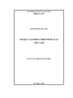 Nội quy lao động theo pháp luật Việt Nam : Luận văn ThS. Luật: 60 38 01 07