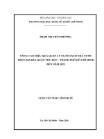 Nâng cao hiệu quả quản lý ngân sách nhà nước trên địa bàn quận thủ đức, thành phố hồ chí minh đến năm 2025 