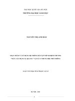 Soạn thảo vả sử dựng hệ thống bài tập thí nghiệm chương  Mắt, các dụng cụ quang " Vật lý 11 Trung học phổ thông: Luận văn ThS. Giáo dục học: 60 14 10"