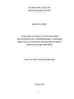 Tuyển chọn, xây dựng và sử dụng hệ thống bài tập chương Nitơ - Photpho Hóa học 11 nhằm phát triển năng lực nhận thức cho học sinh yếu kém ở trường trung học phổ thông