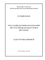 Nâng cao hiệu quả chính sách giảm nghèo bền vững trên địa bàn q 5 thành phố hồ chí minh đến năm 2025 