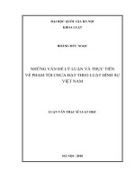 Những vấn đề lý luận và thực tiễn về phạm tội chưa đạt theo pháp luật hình sư Việt Nam : Luận văn ThS. Luật: 60 38 40