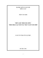 Thừa kế theo di chúc theo Bộ luật dân sự Việt Nam năm 2005