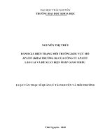 Đánh giá hiện trạng môi trường khu vực mỏ apatit (khai trường 26) của công ty apatit lào cai và đề xuất biện pháp giảm thiểu 