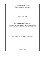 Quản lý hoạt động giáo dục của giáo viên chủ nhiệm ở Trung tâm giáo dục thường xuyên huyện Mường Ảng, tỉnh Điện Biên