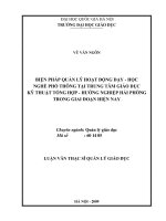 Biện pháp quản lý hoạt động dạy - học nghề phổ thông tại trung tâm giáo dục kỹ thuật tổng hợp - hướng nghiệp Hải Phòng trong giai đoạn hiện nay