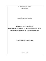 Bảo vệ quyền con người bằng những quy định về quyết định hình phạt trong Bộ Luật hình sự Việt Nam năm 2015