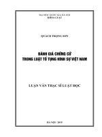 Đánh giá chứng cứ trọng luật tố tụng hình sự Việt Nam : Luận văn ThS. Luật: 60 38 01 04