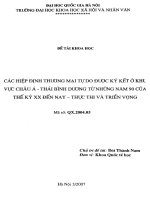 Các hiệp định thương mại tự do được ký kết ở khu vực châu Á - Thái Bình Dương từ những năm 90 của thế kỷ XX đến nay - thực thi và triển vọng : Đề tài NCKH. QX.2004.05