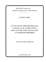 Các yếu tố tác động đến động lực làm việc và sự cam kết với tổ chức của công chức chi cục quản lý thị trường bình định 